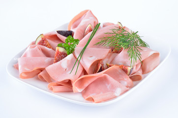 Mortadella mit frischen Feigen