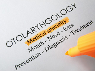 OTOLARYNGOLOGY ("medical specialty" highlighted in orange)