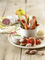 Dips de saucissons à l'apéritif