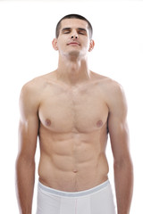 Fototapeta premium healthy fit young man islated on white background