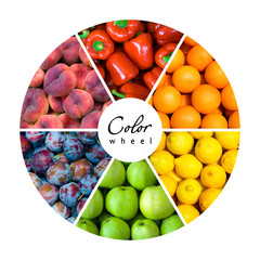 fruit and vegetable color wheel (6 colors)