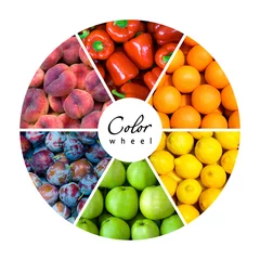 Poster groenten en fruit kleurenwiel (6 kleuren) © Viktar Malyshchyts