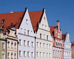 Hausfassaden in Landshut