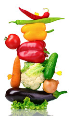 Fresh vegetables isolated on white