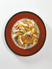 Carottes glacées au crabe au coulis de mandarine 