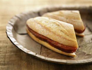 sandwich à la saucisse fumée