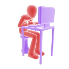 Fototapeta premium red person desk work