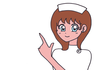 案内をする笑顔のナース