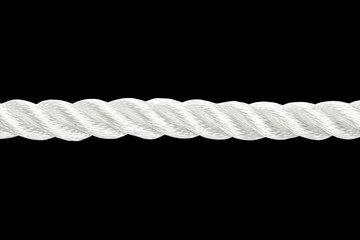 Section of rope on black