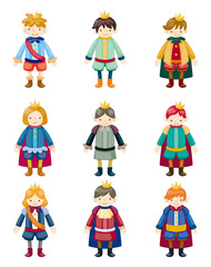 cartoon Prince icons set