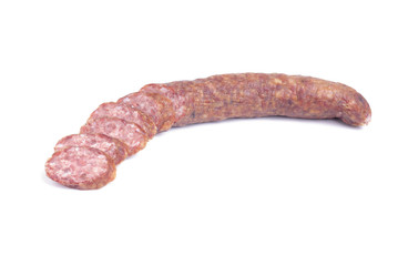 Sausage isolation on white background .Meat product.