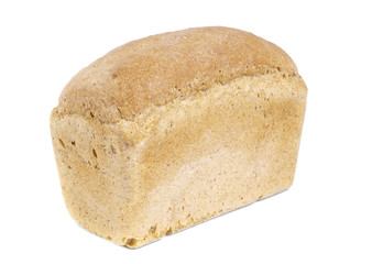 White bread loaf isolated on white background