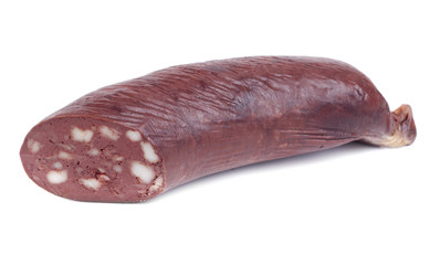 Sausage isolated on white background  Meat product.