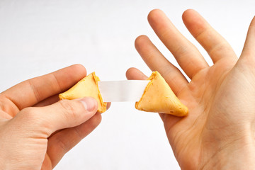 Hand gesture reaction as blank fortune is discovered