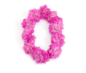 The number zero from flowers