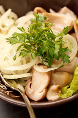 mushrooms with onion