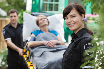 Ambulance Woman Portrait