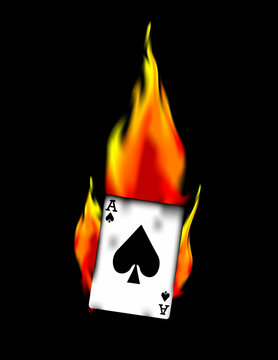 Ace Of Spades On Fire! Vector / Clip Art