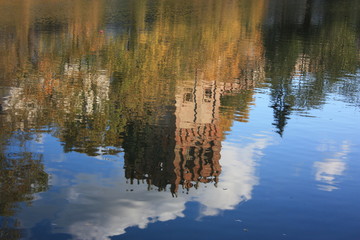 Reflection of the Novodevichy Convent in the pond.