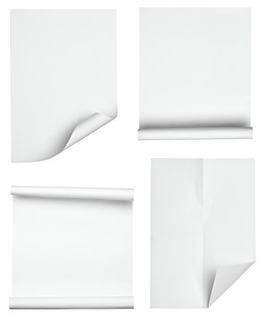 white paper with curled edge
