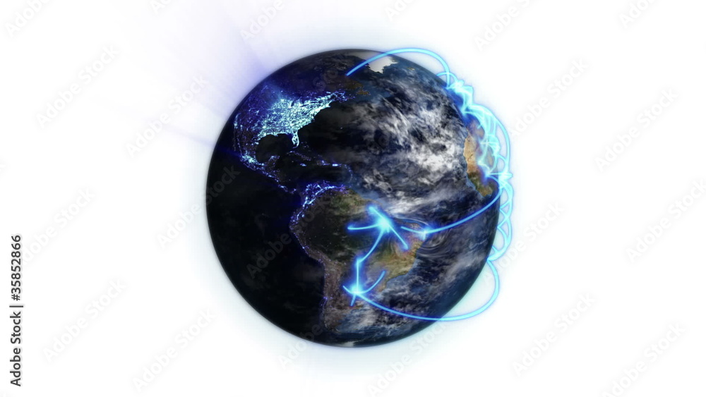 Poster lighte dearth with blue connections moving clouds