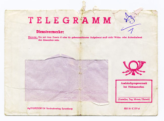 Post Telegramm Kurvert DDR