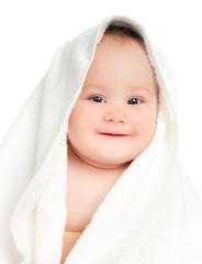 small child in a towel