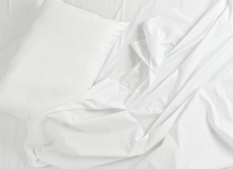 Obraz premium bedding sheets and pillow sleep bed