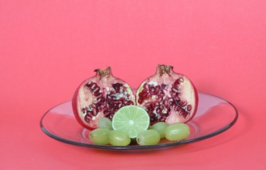 Pomegranate, Lime, Grapes