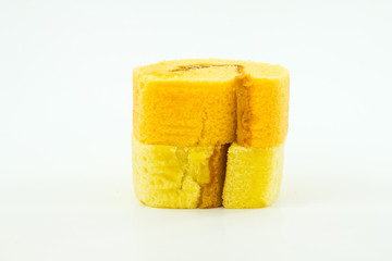 cake roll on white background