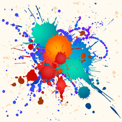 Colorful paint splats vector background