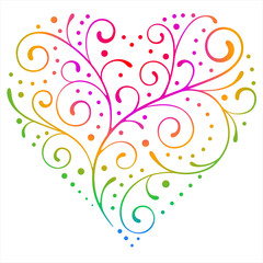 Colourful floral vector heart