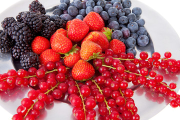 healthy fruit in closeup over white background
