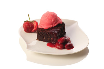 Brownie isolated on white background