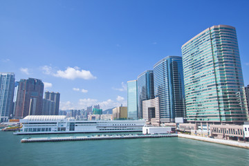 Fototapeta na wymiar Hong Kong skyline and offices at day