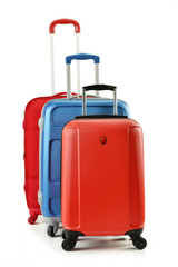 Luggage consisting of suitcases isolated on white