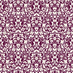 Seamless Damask Pattern Beige/Purple Wallpaper © Jan Engel