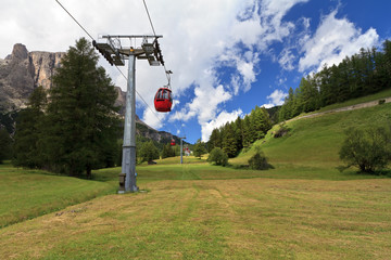 cableway in Dolomites - Badia valley