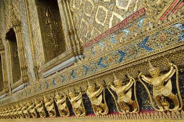 Fototapeta na wymiar grand palace temple detail bangkok thailand
