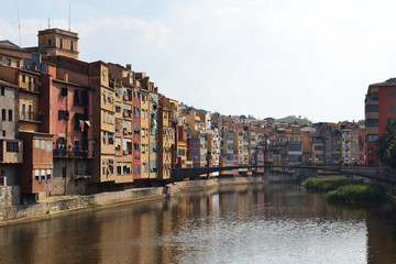 Colorful houses in Girona, Spain