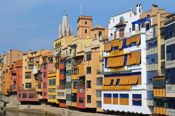Colorful houses in Girona, Spain