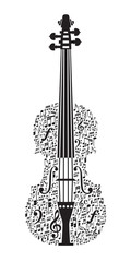 Abstract violin and musical symbols © Juliet