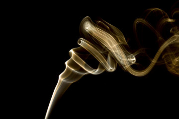 Abstract shape smoke over black background