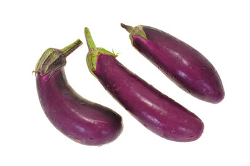 Eggplants Isolated On White Background