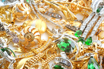 Gold jewelry background