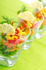 Delicious salad in the plate