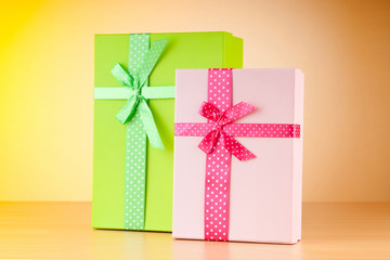 Giftboxes on the background