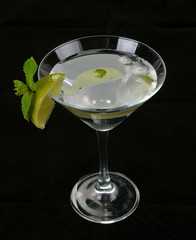 Martini cocktail with lime