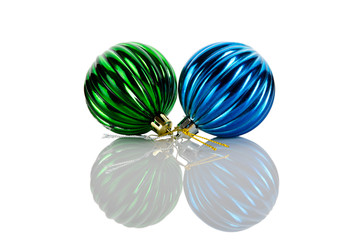 Christmas baubles isolated on the white