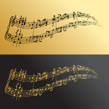 Musical symbols gold&black